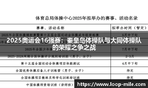 2025奥运会16强赛：秦皇岛体操队与大同体操队的荣耀之争之战